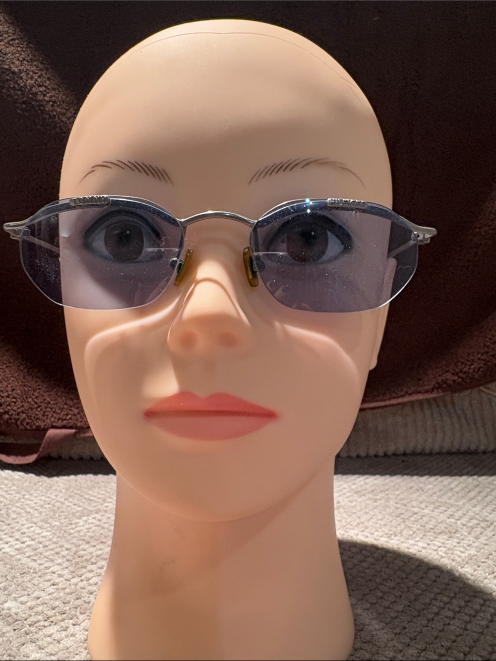 Tommy Hilfiger Women's Rimless Sunglasses with Blue Lenses